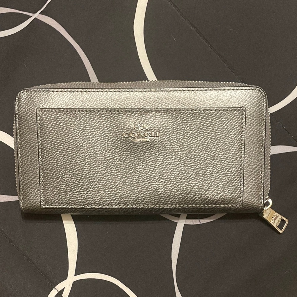 Coach Metallic Silver Women's Wallet